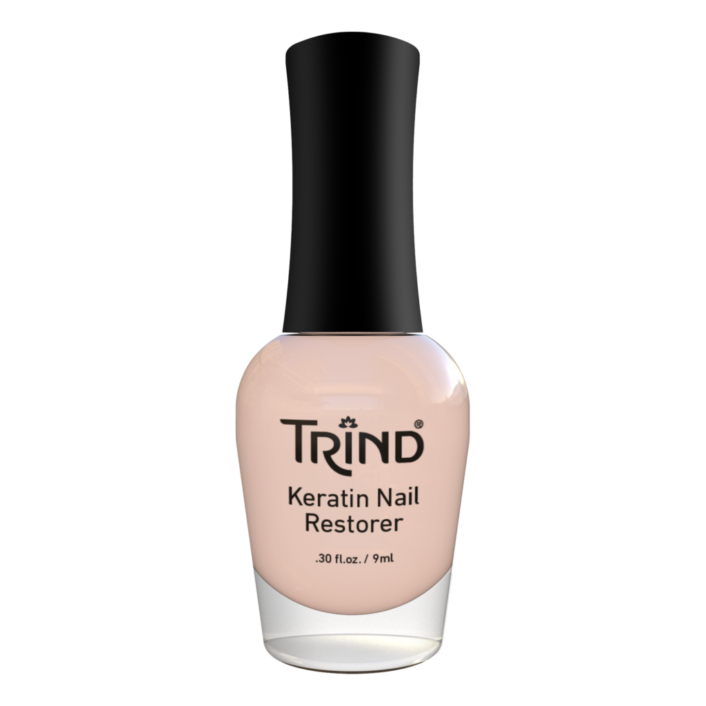 Keratin Nail Restorer The Trind Keratin Restorer is a nail strengthening product for weakened or damaged nails that are more sensitive. Especially after the removal of gels and other soak off fake nail systems. The removal of fake nails does extreme damage to the nails and nail beds.