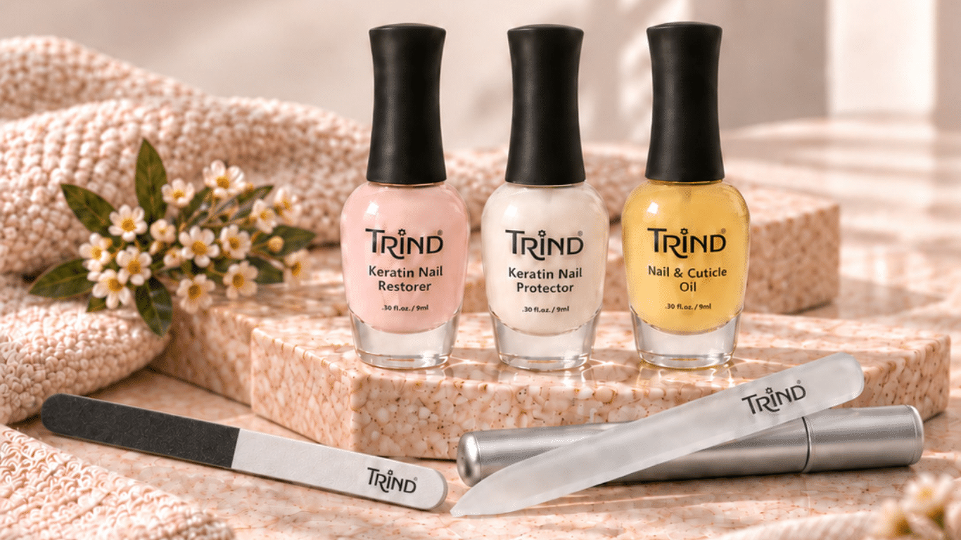 TRIND menopausal nail care routine products